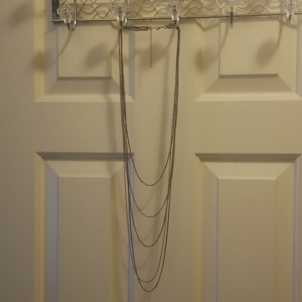 Gorgeous silver tone layered necklace